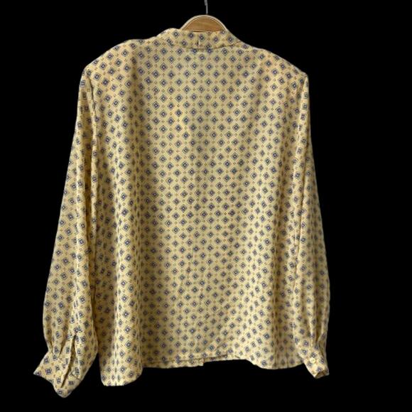 Vintage Pendleton Blouse & Skirt 2pc Set Women 18 Yellow Geometric USA Old Money - Picture 4 of 15